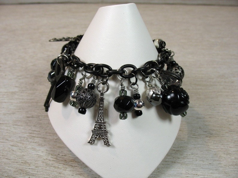 Paris Theme Charm Bracelet Paris Nights Etsy