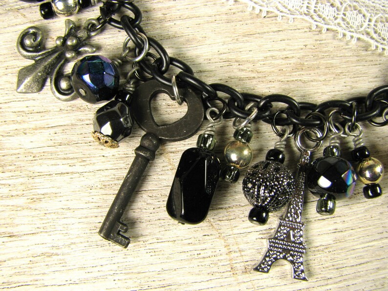 Paris Theme Charm Bracelet Paris Nights Etsy