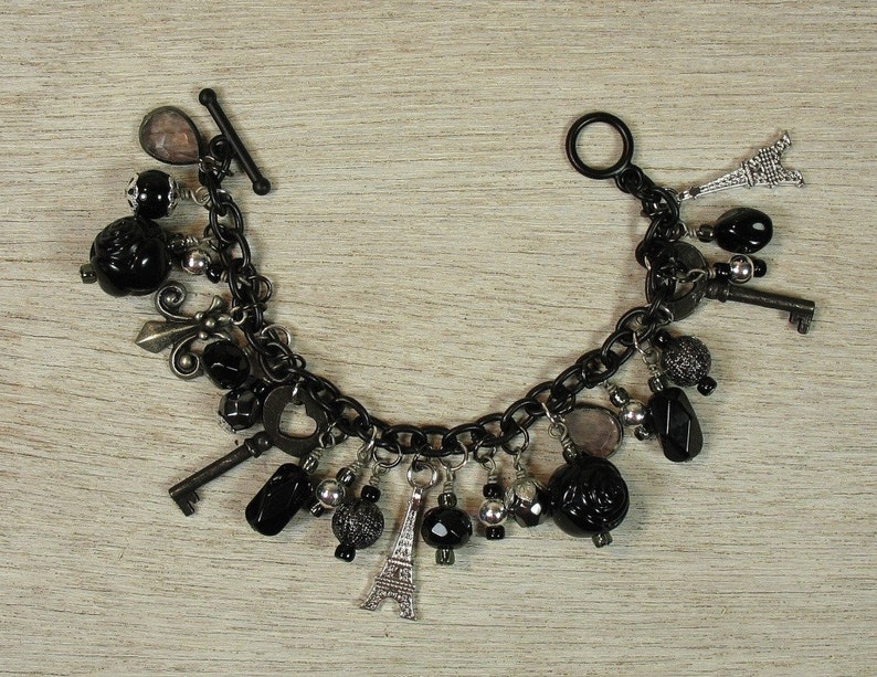 Paris Theme Charm Bracelet Paris Nights Etsy