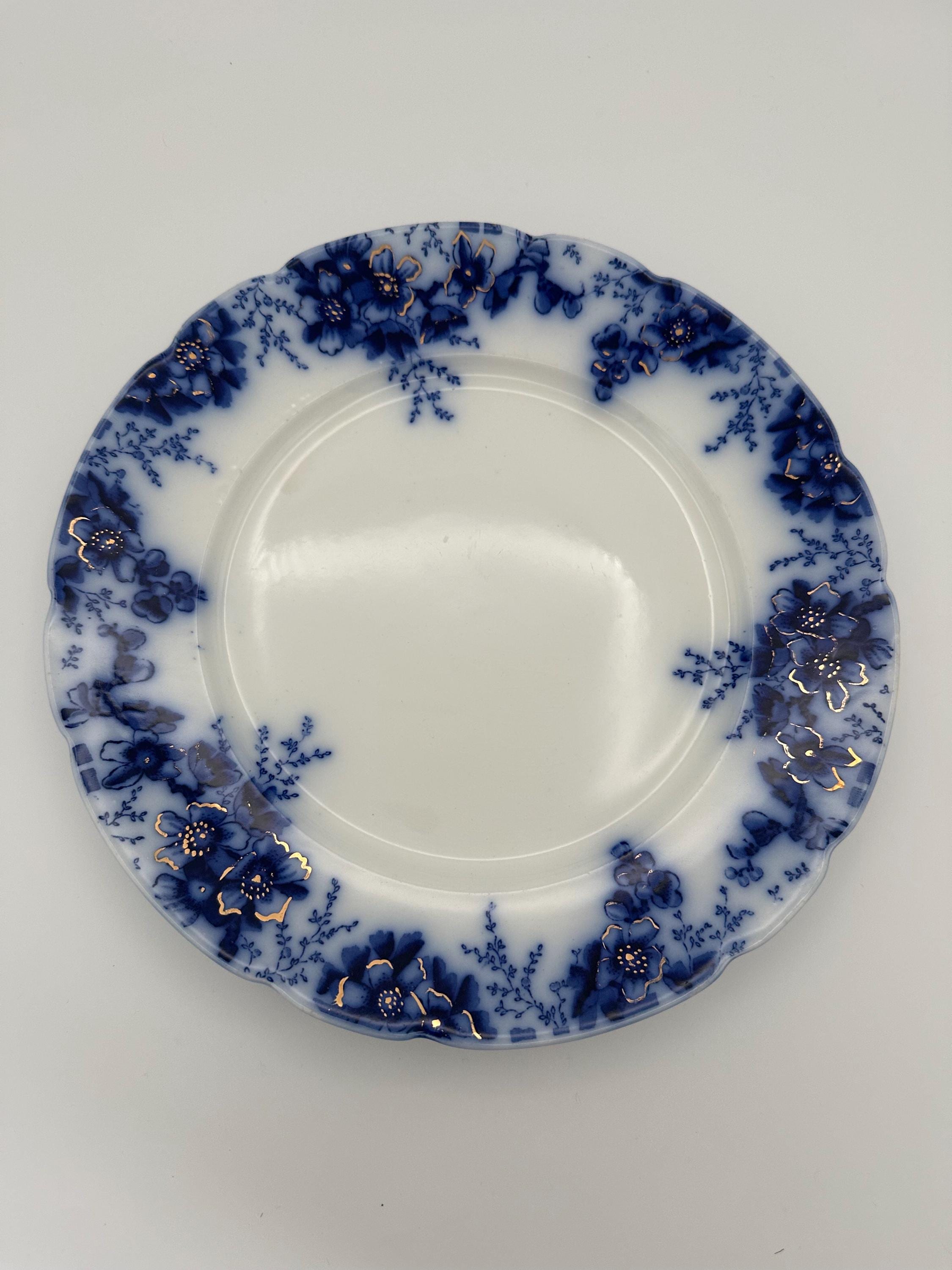 ジョンソンブラザーズ アンティークフロウブルー 約２０センチプレート・貫入無し Johnson Bros Flow Blue - Etsy