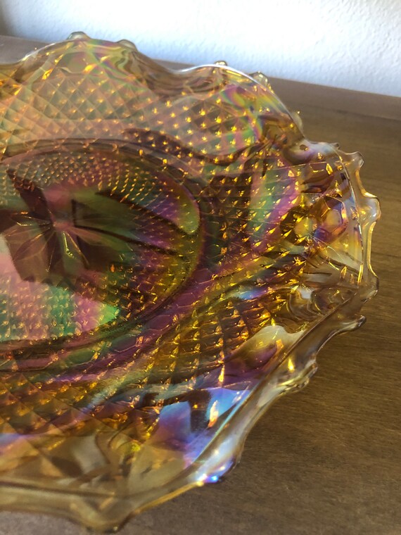 Carnival Glass Dinner Plate Etsy