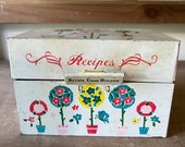Vintage Recipe Box, Metal Recipe Box, Small Metal Box