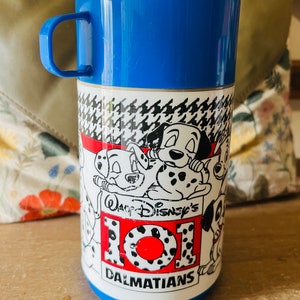 101 Dalmatians plastic thermos set, retro TV, cartoons, 1980s