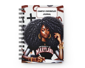 Afro Girl Student Spiral Journal | University of Maryland Notebook