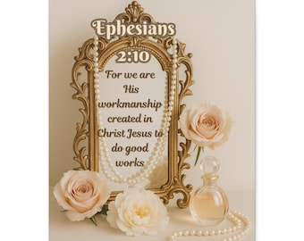 Ephesians 2:10 Christian Canvas Art Print, Inspirational Home Decor