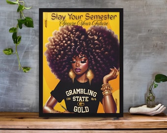 Empowering Student Framed Poster | Afrocentric College Decor