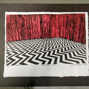 The Black Lodge - Twin Peaks Woodcut