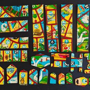 Fustelle colorate per giochi da tavolo vintage - Collezione di giochi numerici per bambini