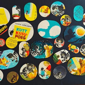 Vintage Estnische Kinderbuch Stanzteile 'Kutt Kiisupoeg' (1960s)