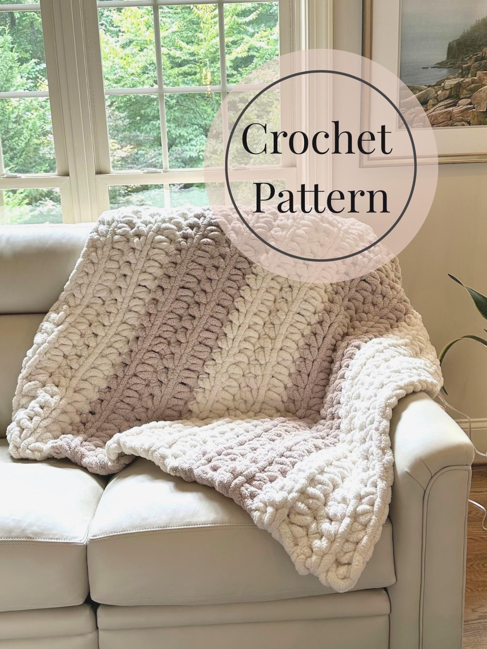 2tone Pattern Jumbo Two-tone Crochet Blanket Pattern | Cozy Jumbo Throw | Warm ...
