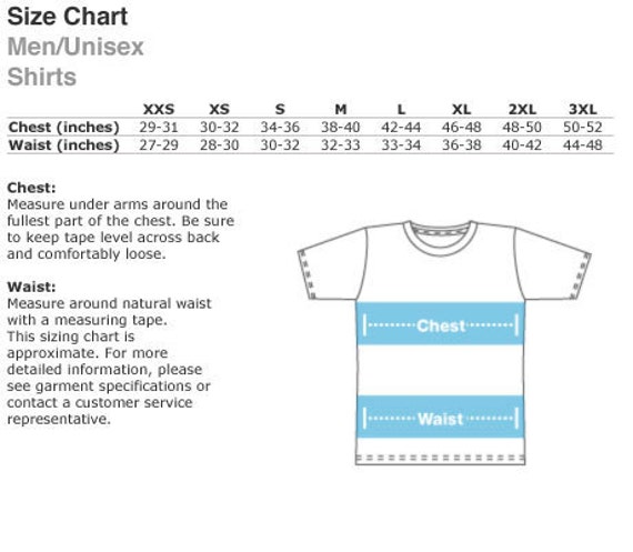 American Apparel Measurement Chart