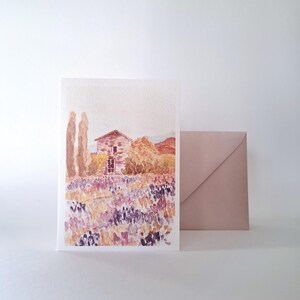 Watercolor Wenskaart Vakantiehuisje