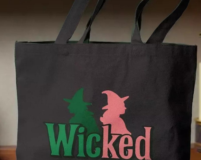Witch Wicked Silhouette Tote Bag - Changed For Good - Eco-Friendly Canvas Shopper Books