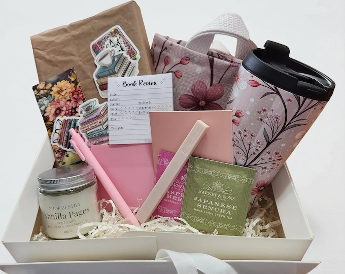 Cozy Reading Blind Date With A Book Box - Booklovers Tote and Travel Mug Gift Set