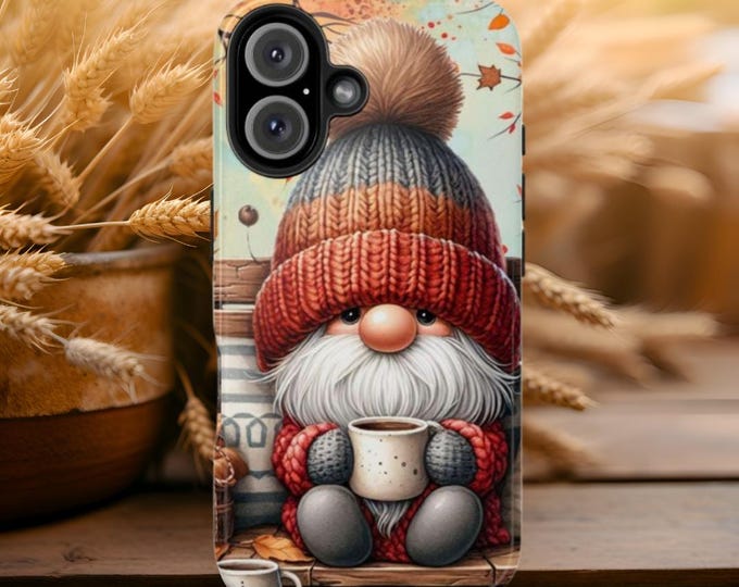 Fall Gnome Phone Case: Tough, Impact Resistant, Autumn Design