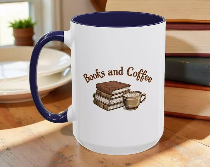 Cozy Books and Coffee Mug: Literary Style (11 or 15 oz)
