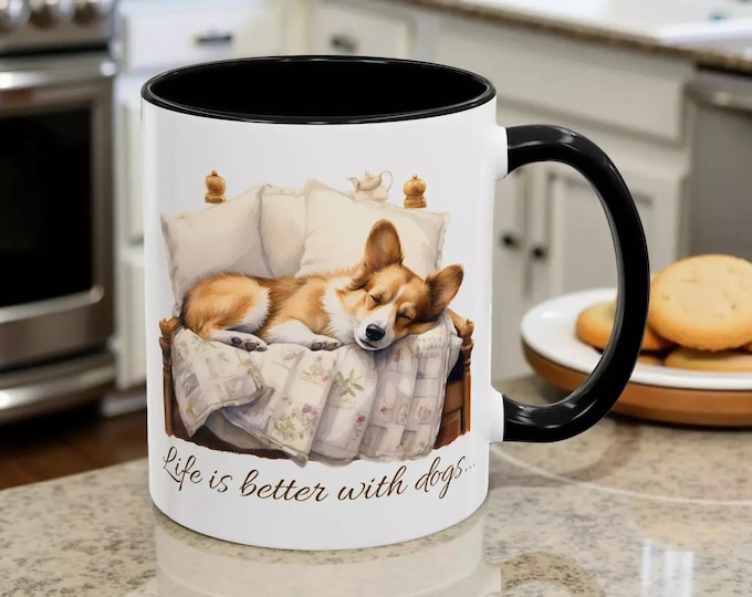 Corgi Mug: Cute Dog Lover Coffee Cup (11oz Ceramic, Dishwasher Safe)