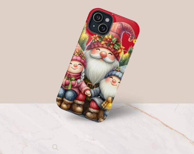 Christmas Gnome Phone Case: Impact-Resistant Festive Holiday Cover