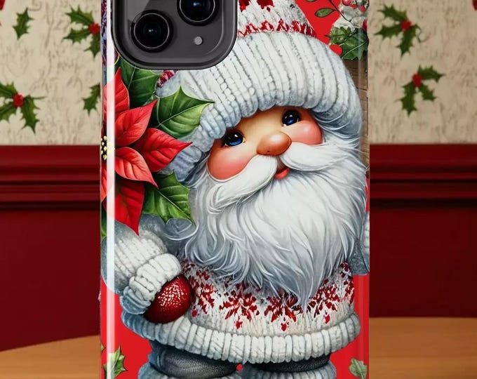 Holiday Phone Case: Christmas Gnome Design (Impact Resistant, Rubber Lined)