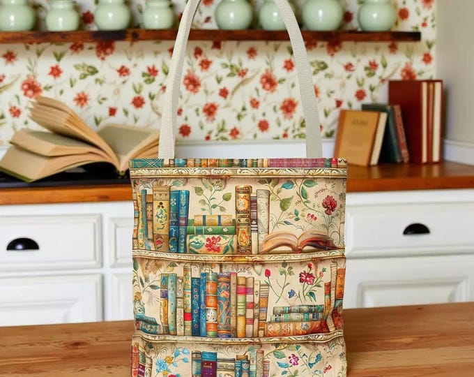 Perfect Book Bookshelf Tote Bag: Durable Carryall for Book Lovers Gift