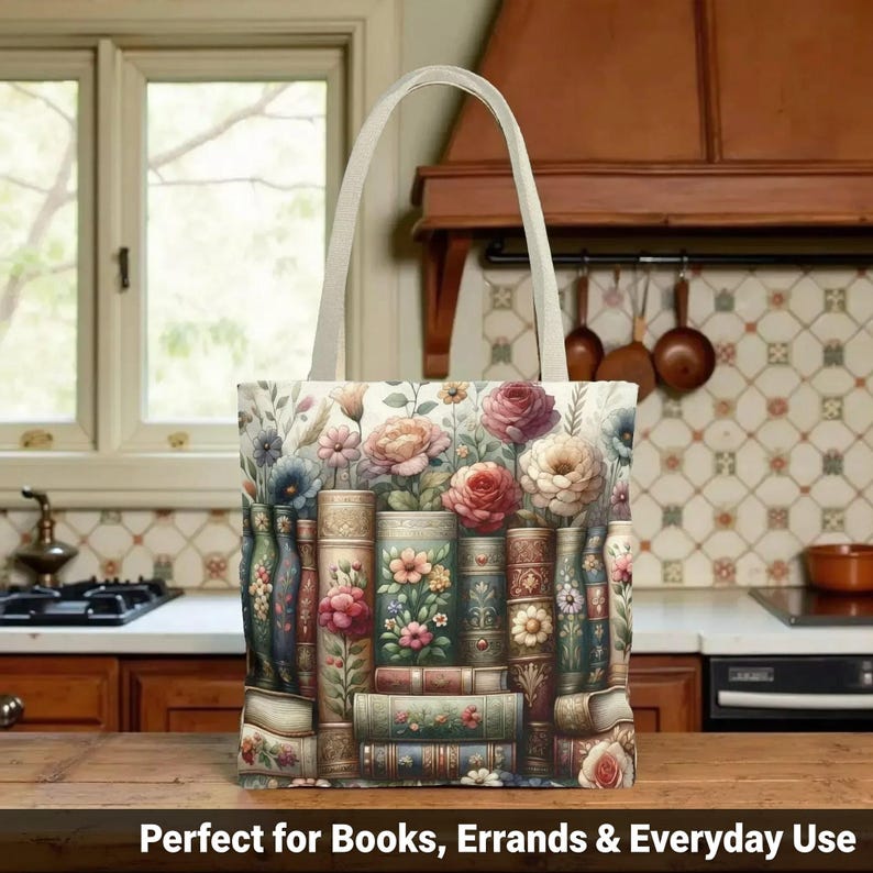 Books & Flowers Carryall Tote Bag