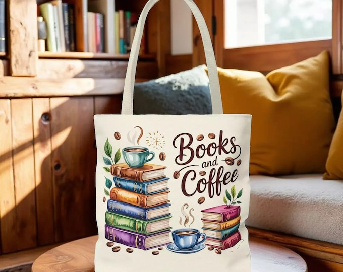 Books and Coffee Tote Bag: Cozy Canvas for Book Lovers