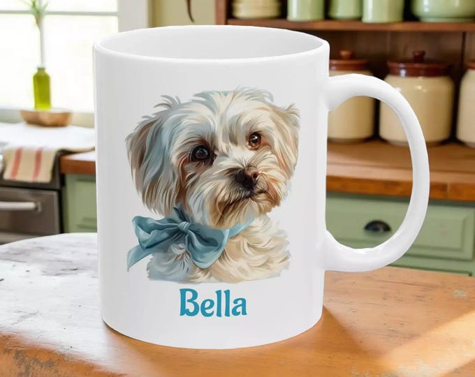 Dog Portrait Mug: Personalized Ceramic Drinkware (Custom Image)