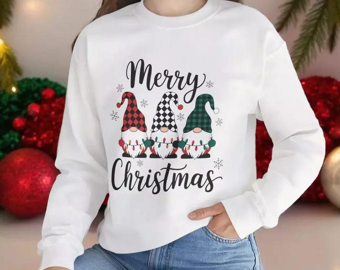 Christmas Gnome Crewneck Sweatshirt, Cozy Holiday Style (Unisex)