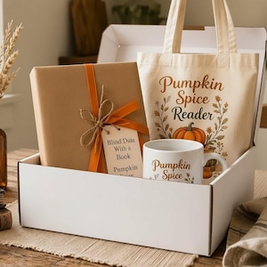 Pumpkin Spice Fall Blind Date with A Book Gift Box | Reader Gift Set Book Lovers | Cozy Reading for Her