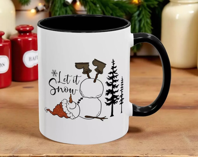Let It Snow Coffee Mug - Snowman Holiday Accent