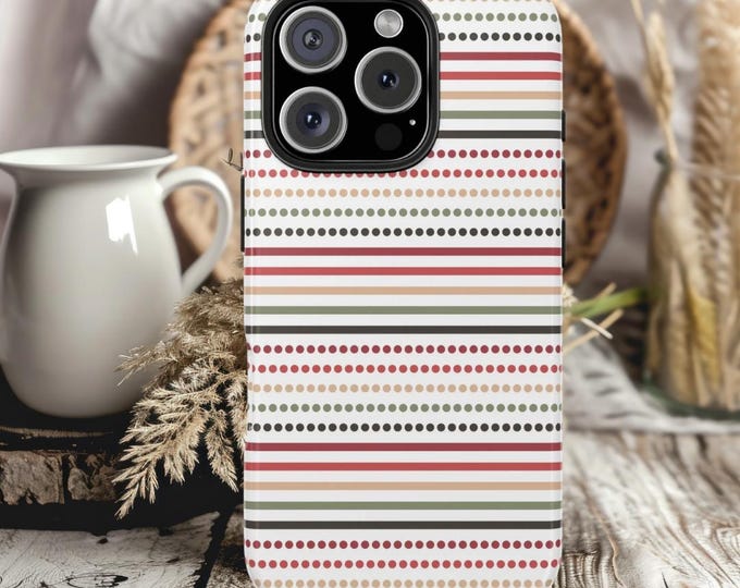 Stylish Impact Resistant Tough iPhone Samsung Case with Modern Stripes