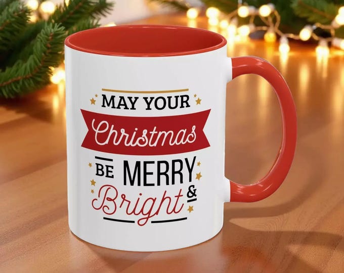 Christmas Coffee Mug: Merry & Bright - Holiday Kitchen Decor