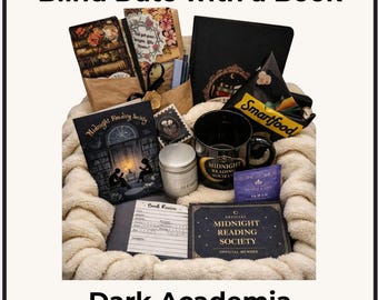 Blind Date with a Book Box Dark Academia: Premium Mystery Fantasy Novel, Blanket, Mug, Candle, Journal Gift Set