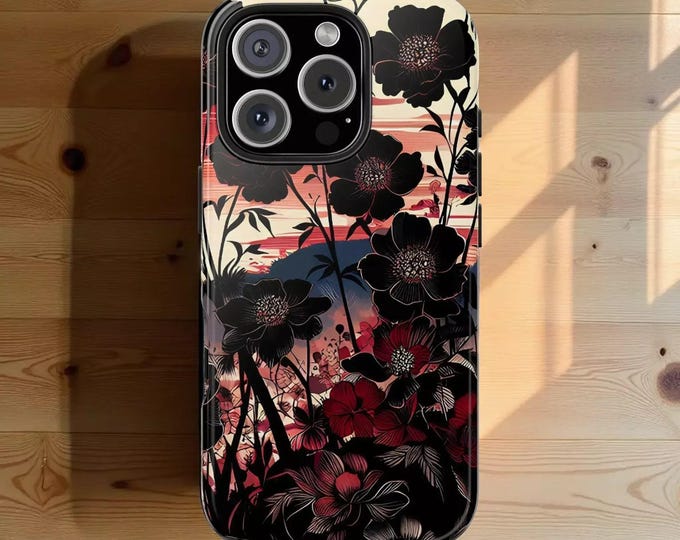Elegant Artistic Floral Tough iPhone Samsung Case for Protection and Style