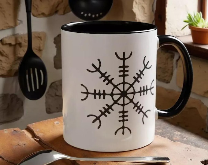 Viking Rune Coffee Mug: Nordic Ceramic Cup (Microwave Safe)