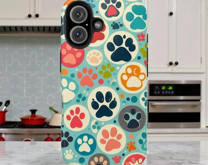 Pawprints Dog Lover Tough Mobile Phone Case iPhone Samsung Animal Lovers Gift