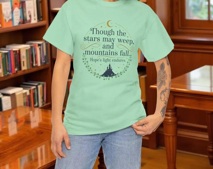 Book Lover Motivational Quote Tee: Shirt with Inspirational Hope’s Light Endures (S-5XL)