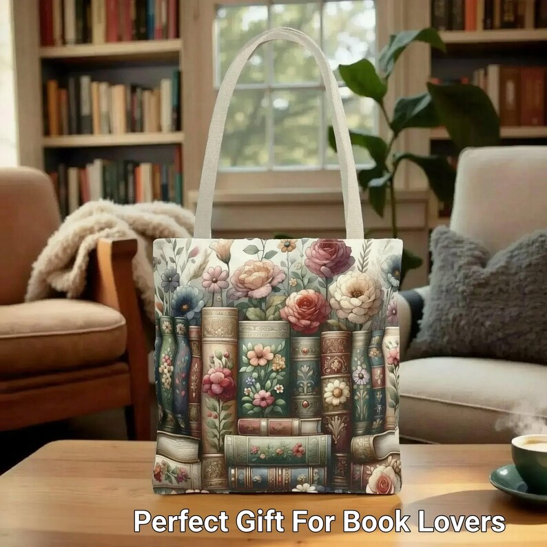 Books & Flowers Carryall Tote Bag