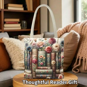 Books & Flowers Carryall Tote Bag