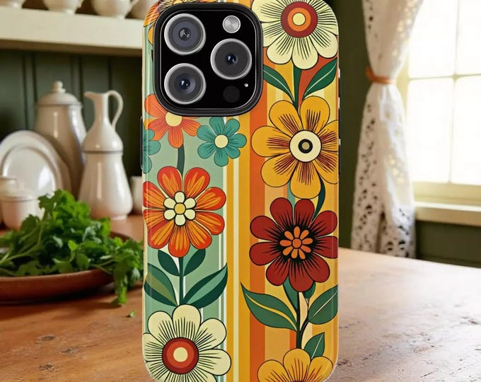 Vintage Design Colorful Floral Tough iPhone Samsung Case