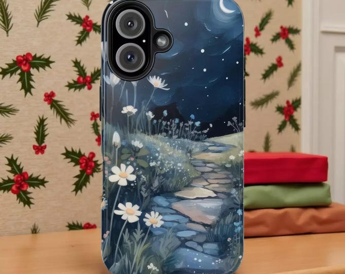 Floral Midnight Garden Path Phone Case - Impact Resistant