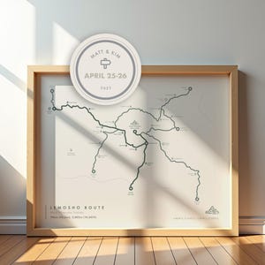 Lemosho Route Map | Personalized Kilimanjaro Hiking Poster, Trail Map Art & Adventure Decor for Outdoor Enthusiasts