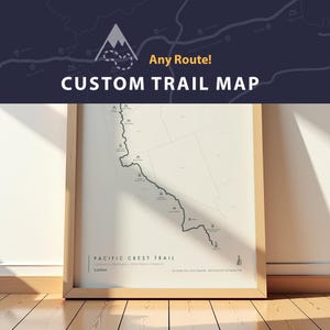 Mapa de senderos personalizado / Mapa artístico personalizado para senderismo o ciclismo, lámina de sendero de montaña, regalo para aventuras al aire libre, decoración de pared minimalista