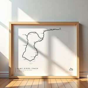 Hump Ridge Track Trail Map Art | Fiordland National Park New Zealand | Museum-Quality Poster on Thick Matte Paper | Travel Wall Decor