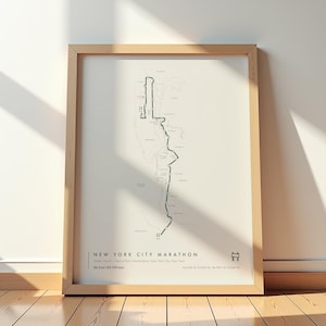 Arte mural con el mapa de la maratón de Nueva York, impresión de la ruta de carrera de Nueva York, regalo para corredores y maratonistas, decoración deportiva, póster con el mapa de carreras de Nueva York