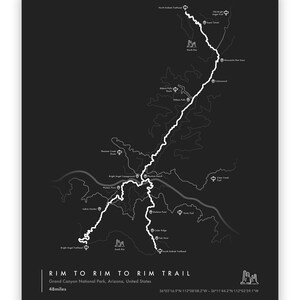 Rim to Rim to Rim Trail Map Art - Il 300x300.6435797594 Iiit