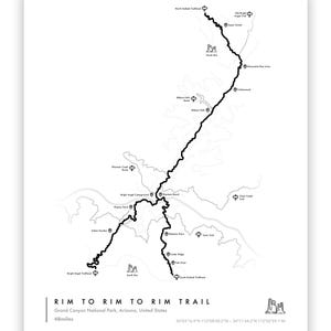 Rim to Rim to Rim Trail Map Art - Il 300x300.6435797592 Jl9k