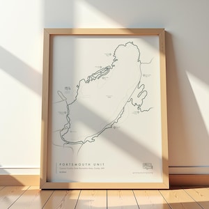Impresión de senderos de la unidad de Portsmouth - Área de recreación estatal Cuyuna Country Crosby MN / Arte de ciclismo de montaña / Arte de mapas de senderos / Arte de pared de Minnesota