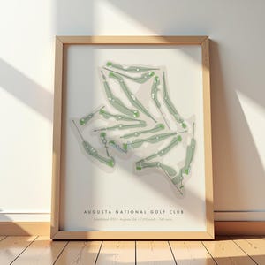 Augusta National Golf Course Map | Masters Tournament Poster | Golfer Decor Gift