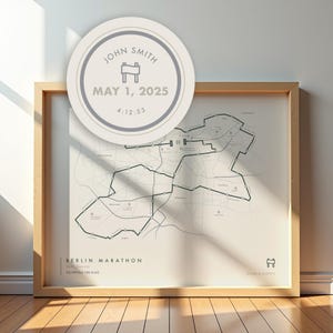Berlin Marathon Map Poster, Personalized Germany Marathon Route Print, Running Race Wall Art